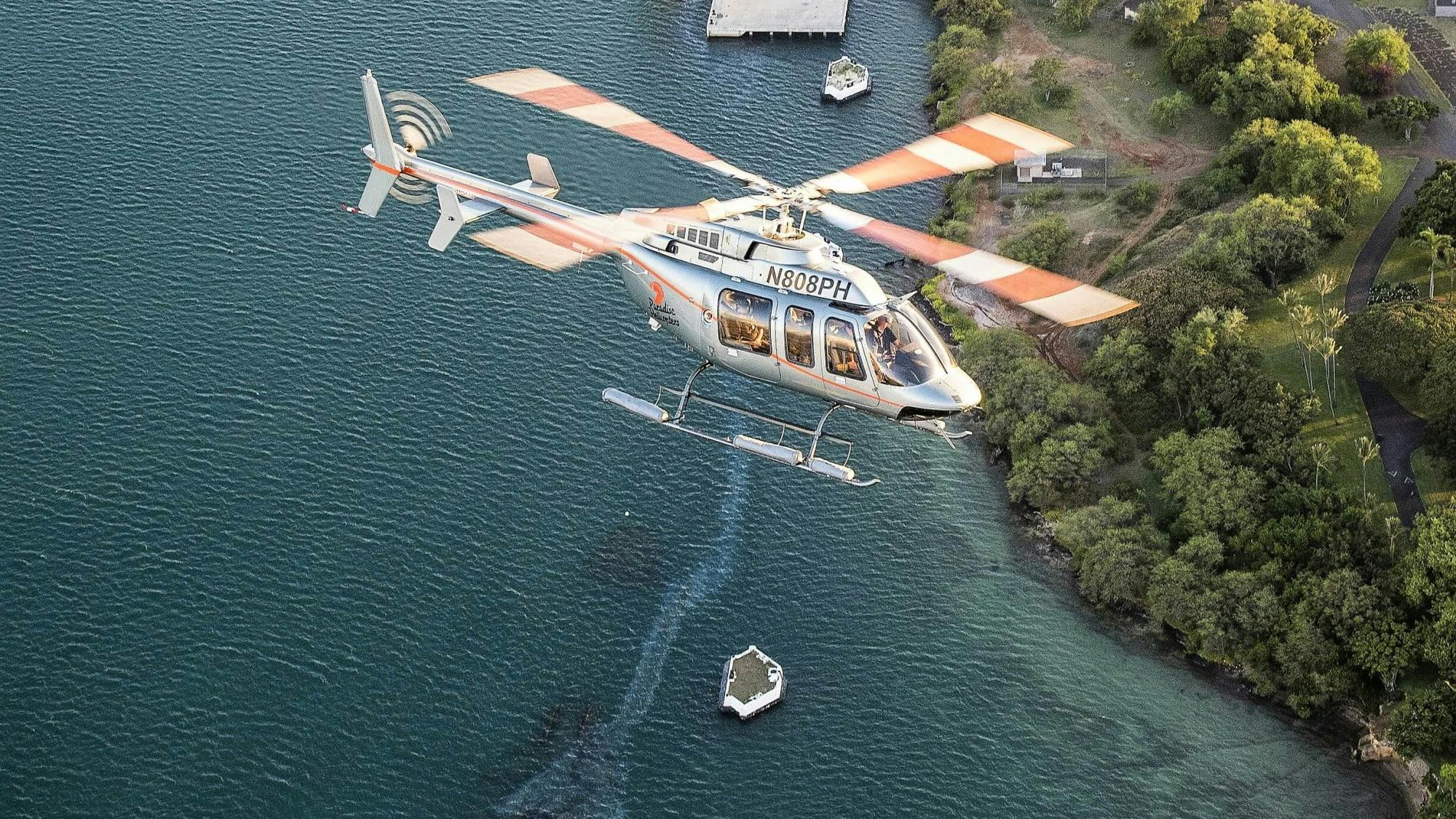 helicopter flying over pearl harbor 