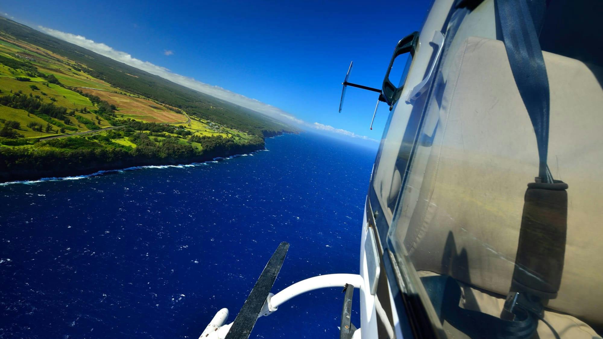 Kohala coast from the viewpoint of a tour passenger 